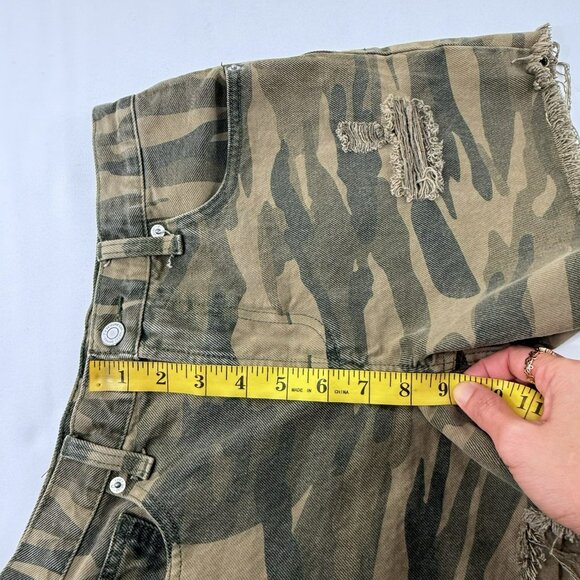 Lucky Brand Relaxed Shorts Jean Women Size 0/25 Camouflage Distressed Cutoff Raw - Picture 8 of 12